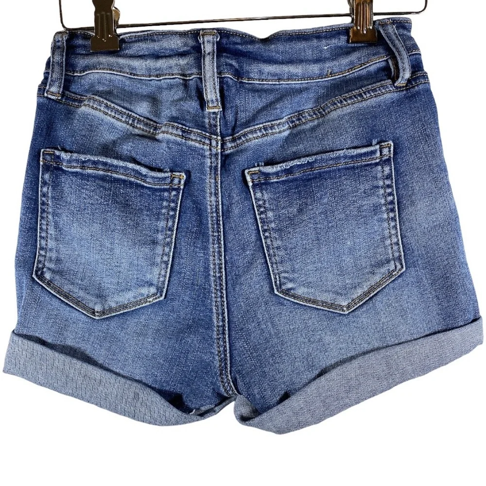 Ladies' Rue21 High Rise Medium Wash Rolled Cuff Shortie